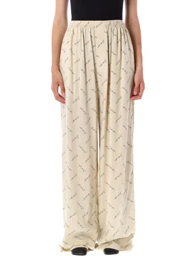 Balenciaga Women Printed Viscose Pyjama Pant In Neutral