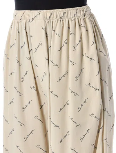 Balenciaga Women Printed Viscose Pyjama Pant In Neutral