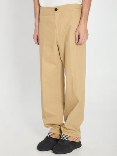 Burberry Trousers With Elastic Band In Neutral