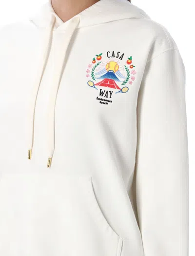 Casablanca Knitwear Hood Embroidered Detail In White