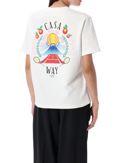 Casablanca Casa Way Mountain Black T Shirt In White