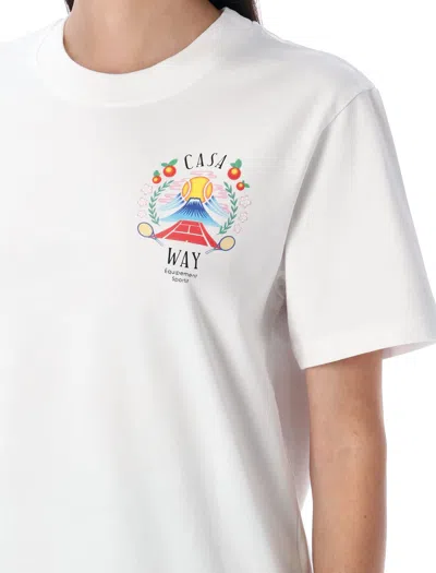 Casablanca Casa Way Mountain Black T Shirt In White