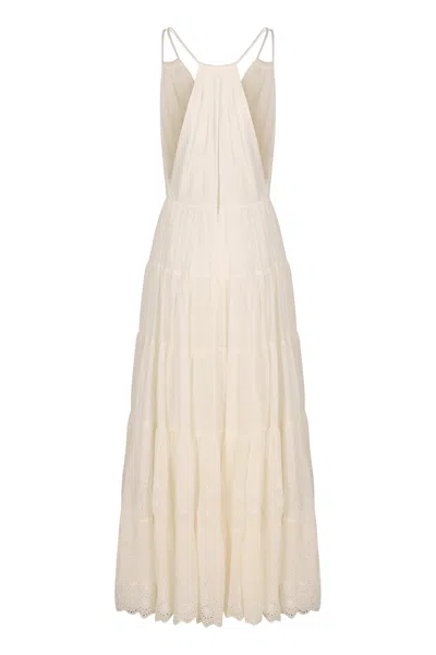 Celine Cotton And Silk Crépon Maxi-dress In Neutral