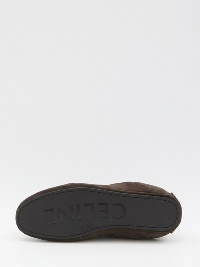Celine Triomphe Loafer With Elastic Insert In Green