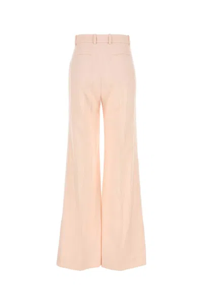 Chloé Chloe Wide-leg Wool Trousers In Pink