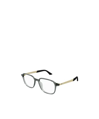 Montblanc Eyewear Square Frame Glasses In Gray