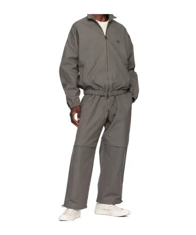 Darkpark Slub Loose Pants In Gray