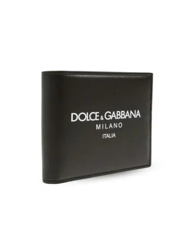 Dolce & Gabbana Logo Leather Card Holder In Blue