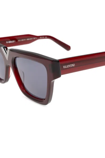 Valentino V-gold I Acetate Square Sunglasses In Brown