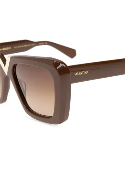 Valentino Eyewear Square-frame Sunglasses In Brown