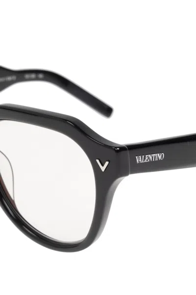 Valentino Eyewear Round-frame Glasses In Black