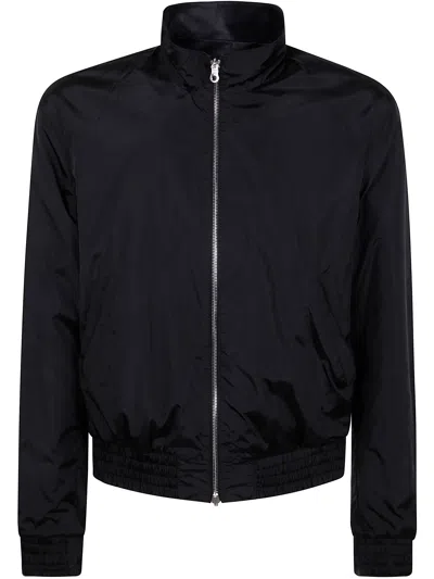Desa Leather Reversible Bomber Jacket In Black