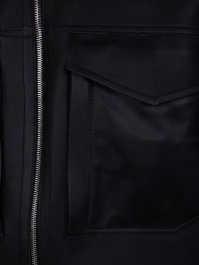 Desa Leather Reversible Boxy Jacket In Black