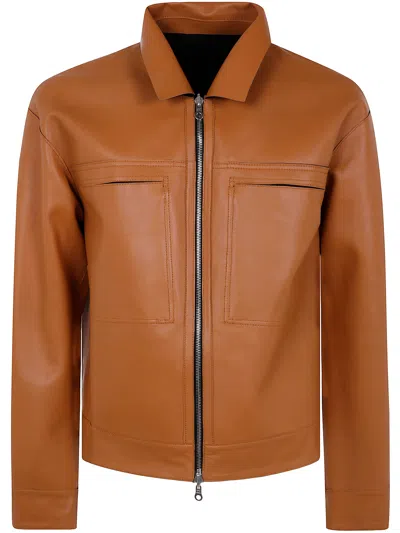 Desa Leather Reversible Boxy Jacket In Black
