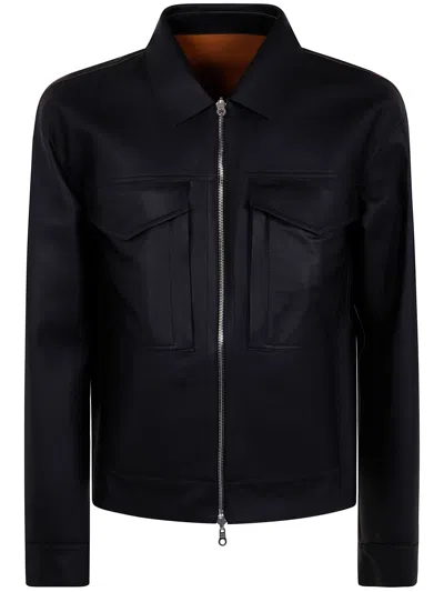 Desa Leather Reversible Boxy Jacket In Black