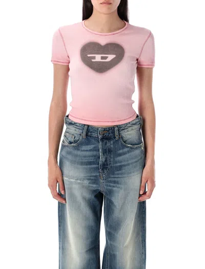Diesel Graphic Print Ribbed Neckline Round Neck