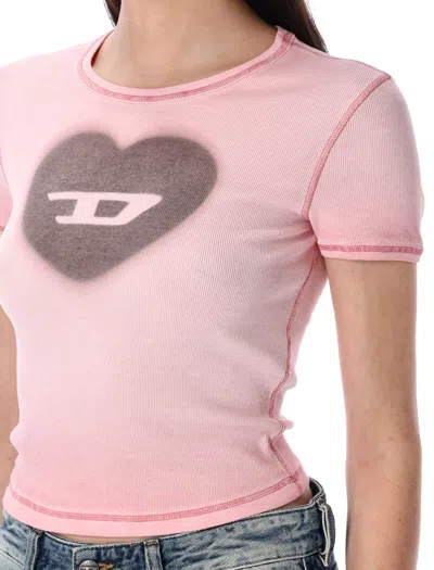 Diesel Graphic Print Ribbed Neckline Round Neck
