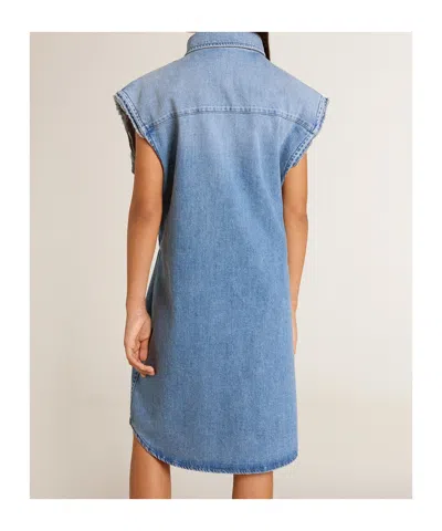 Golden Goose Kids Logo Embroidered Denim Dress In Blue