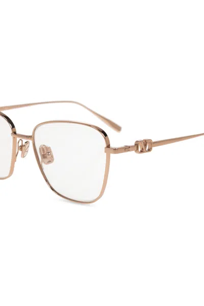 Valentino Eyewear Irregular Frame Glasses In Gold