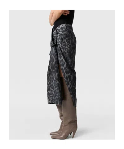 Stella Mccartney Knotted Asymmetric Leopard Midi Skirt