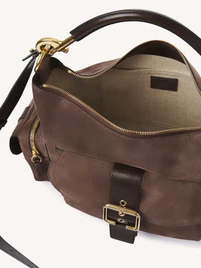 Chloé Camera Bag In Suede Leather In Brown