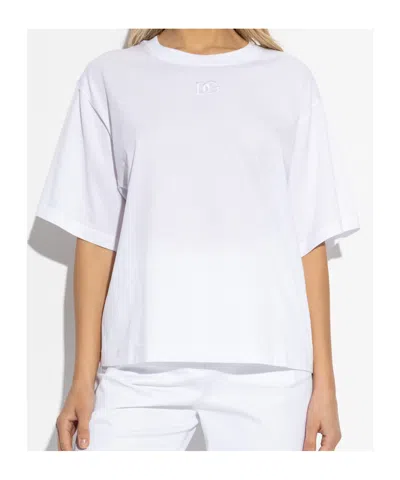 Dolce & Gabbana Round Neck Short Sleeve T-shirt In White