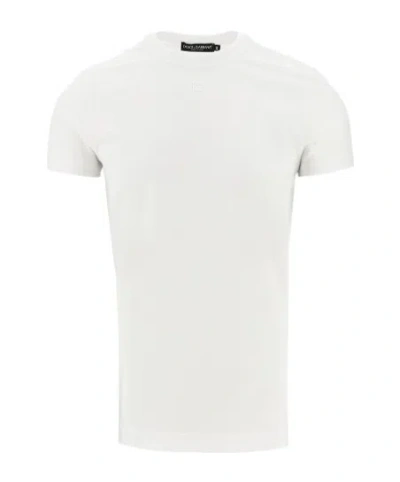 Dolce & Gabbana Crew Neck Cotton-blend T-shirt With Short Sleeves In White