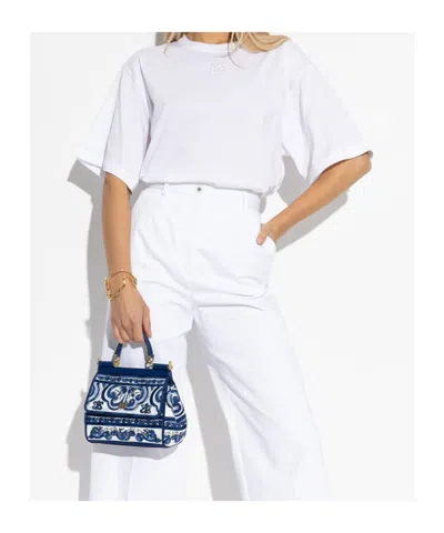 Dolce & Gabbana Round Neck Short Sleeve T-shirt In White
