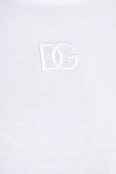 Dolce & Gabbana Round Neck Short Sleeve T-shirt In White