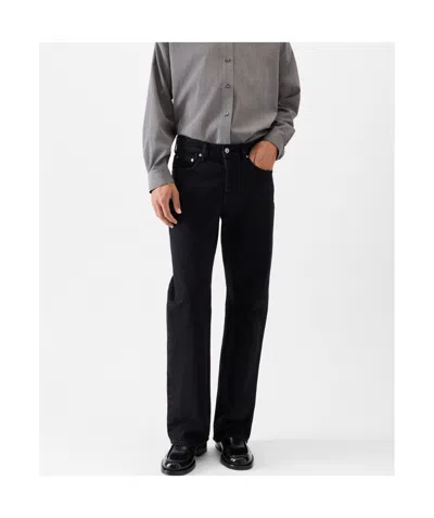 Jacquemus Straight Denim Pants Featuring Belt Loops In Black