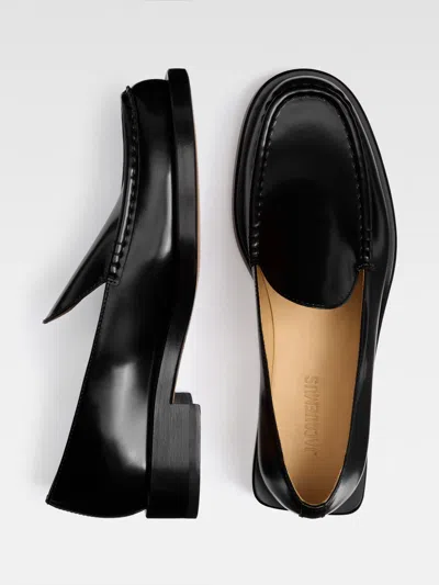 Jacquemus The Loafers Block Heal Shoes In Black