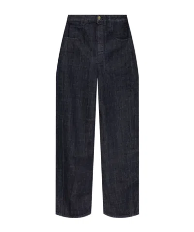 Jacquemus Denim Trousers With Belt Loops In Blue