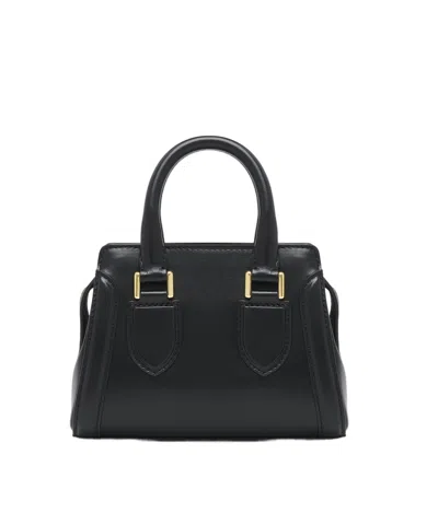 Alexander Mcqueen Mini Leather Birdee Cross-body Bag In Black