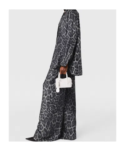 Stella Mccartney Oversized Leopard Print Shirt In Gray