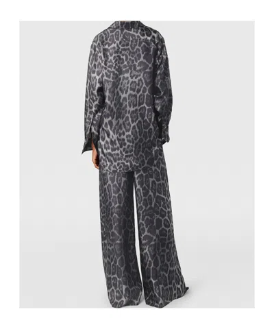 Stella Mccartney Oversized Leopard Print Shirt In Gray