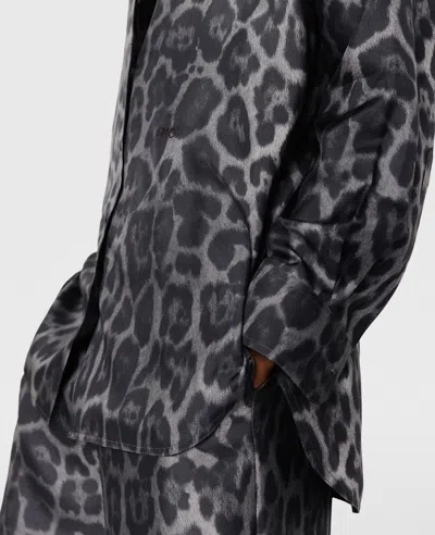 Stella Mccartney Oversized Leopard Print Shirt In Gray