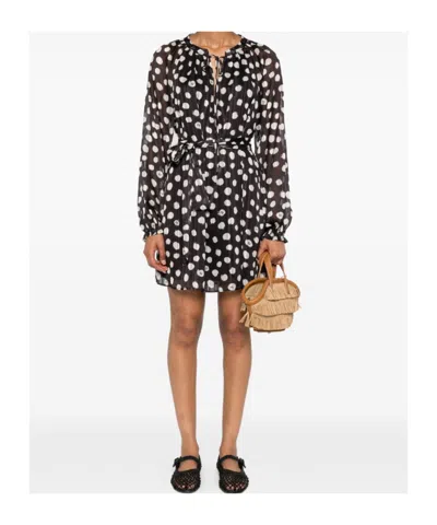 Liu •jo Black And White Polka Dot Mini Dress
