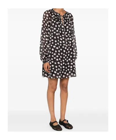 Liu •jo Black And White Polka Dot Mini Dress