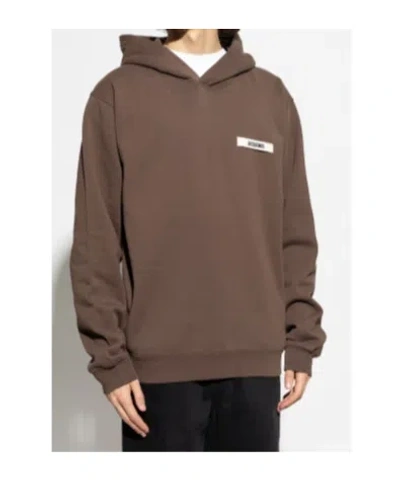 Jacquemus Gros Grain Hooded Sweatshirt In Brown