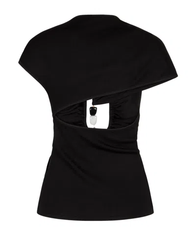 Christopher Esber Cut-out Ribbed Top In Black