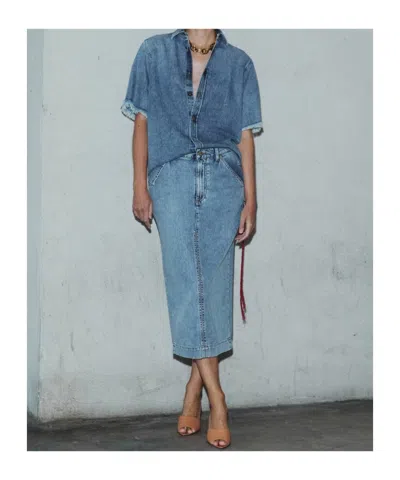 Darkpark Cotton Denim Jacket In Blue