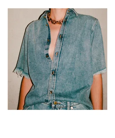 Darkpark Cotton Denim Jacket In Blue