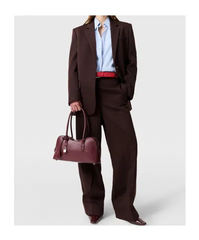 Stella Mccartney Pleated Straight-leg Pants In Brown