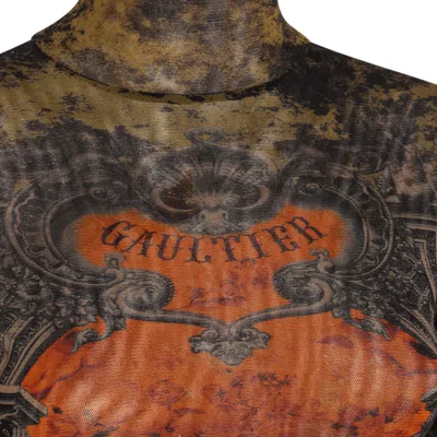 Jean Paul Gaultier Printed High Neck Long Sleeve Jumpsuit