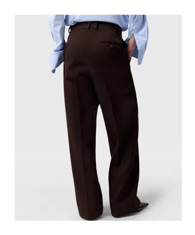 Stella Mccartney Pleated Straight-leg Pants In Brown