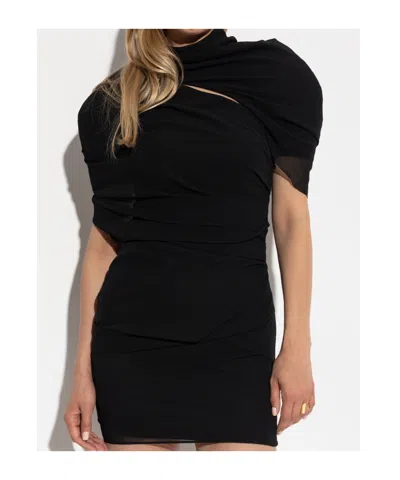 Jacquemus The Castagna Draped Mini Dress In Black