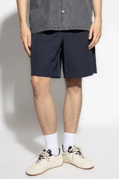 Bottega Veneta Pleated Shorts In Blue