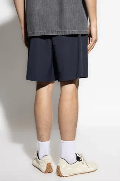 Bottega Veneta Pleated Shorts In Blue