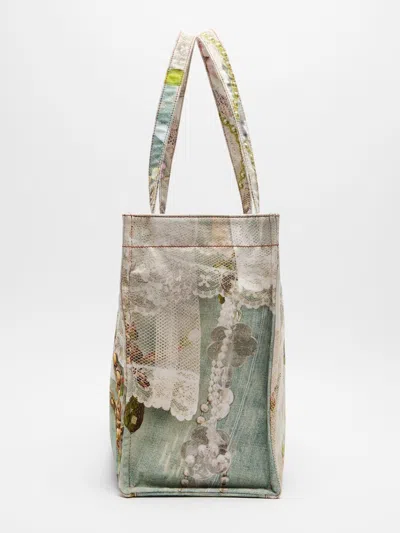 Acne Studios Printed Canvas Tote Bag In Brown