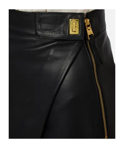 Elisabetta Franchi Nappa Leather Miniskirt In Black